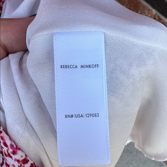 REBECCA MINKOFF Sorcha Printed Flutter-sleeve Dress In Pink Multi Women's Size M - Picture 7 of 10